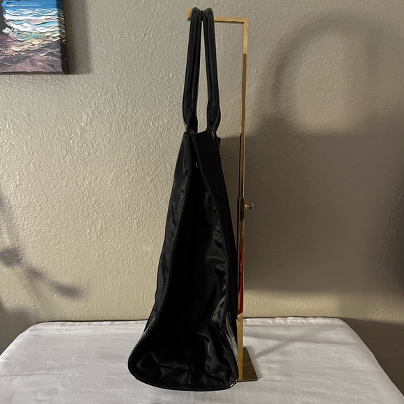 Tory Burch Ella Patent Nylon Tote Large In Black - Picture 4 of 17